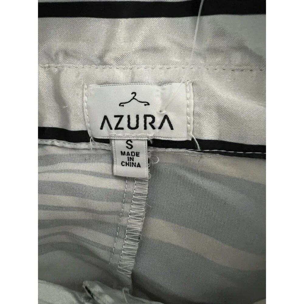 Azura Satin Stripe Wrap Shirt Dress S Tie Front Y2K Mini Statement - Picture 6 of 10